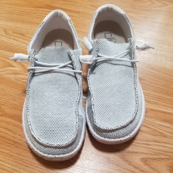 EUC HEY DUDE WENDY SOX STONE WHITE WOMEN 10 - Picture 1 of 5